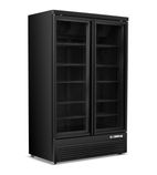 BMC2 1081 Ltr Upright Double Hinged Glass Door Black Display Fridge