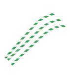 FB143 Bendy Paper Straws Green Stripes 210mm (Pack of 250)