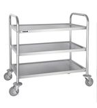 F994 Stainless Steel 3 Tier Mobile Clearing Trolley