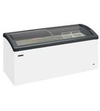 Image of FOCUS 171 GREY 484 Ltr White Display Chest Freezer With Grey Curved Glass Lid