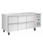 U-Series UA101 465 Ltr 6 Drawer Stainless Steel Refrigerated Prep Counter