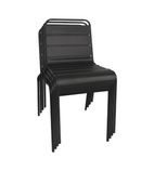 CS728 Black Slatted Steel Side chairs (Pack of 4)