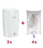 SA633 Alcohol-free Foam Hand Sanitiser Refills 4x4 and 3 AutoFoam Dispensers White Special Offer
