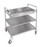 CC365 Stainless Steel 3 Tier Deep Tray Clearing Trolley