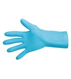 Image of FA291-L Vital 117 Liquid-Proof Light-Duty Janitorial Gloves Blue Large