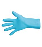 Image of Vital 117 FA291-M Liquid-Proof Light-Duty Janitorial Gloves Blue Medium
