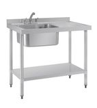 DY820 1000w x 600d mm Stainless Steel Single Sink With Right Hand Drainer