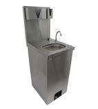 MWBTCA Unheated Single Bowl Mobile Hand Wash Basin With Splashback, Soap Dispenser Hold And Paper Towel Holder