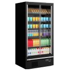 GALAXY+ GP10FGD 1018mm Wide Black Multideck Display Fridge With Double Glazed Glass Doors