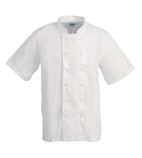 B250-S Boston Unisex Short Sleeve Chefs Jacket White S