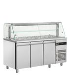 ZQFP999 421 Ltr 3 Door Stainless Steel Refrigerated Pizza / Saladette Counter
