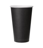 GF045 Coffee Cups Single Wall Black 455ml / 16oz (Pack of 50)