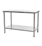 HEF649 600w x 600d mm Stainless Steel Centre Table with One Undershelf