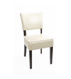 GF958 Chunky Faux Leather Chair Cream (Pack of 2)