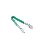 E7102G Stainless Steel Springless Tongs Green 300mm