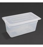 Image of GJ520 Polypropylene 1/3 Gastronorm Container with Lid 150mm (Pack of 4)