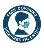 FR189 Face Covering Required for Entry Vinyl Sign 125mm