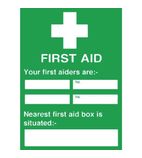 Image of Y922 First Aiders Nearest First Aid Box Sign