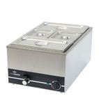HEF577 1/1GN Electric Countertop Wet Well Bain Marie With Tap & Pans