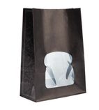 Image of FA381 Recyclable Paper Sandwich Bags With Window Black (Pack of 250)