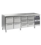 Image of GASTRO K 2207 CSG A 2D/2D/3D/3D L2 Heavy Duty 668 Ltr 10 Drawer Stainless Steel Refrigerated Prep Counter