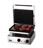 Lynx 400 GG1R Electric Single Contact Panini Grill - Ribbed Top & Flat Bottom