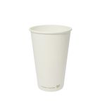 LV-16 Compostable Hot Cups White 455ml / 16oz (Pack of 1000)