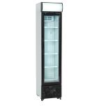 FSC175H 182 Ltr Upright Single Glass Door White Simline Display Fridge With Canopy