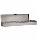 HTW18-SS Refrigerated Countertop Servery Prep Topping Unit With Stainless Steel Lid - 9 x 1/3GN