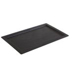 GN563 Slate Effect Melamine Tray with Rim 1/1GN
