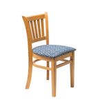 FT477 Manhattan Soft Oak Dining Chair with Blue Diamond Padded Seat (Pack of 2)