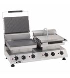 RE200FR-PING Express Electric Double Contact Panini Grill - Ribbed Top & Flat Bottom