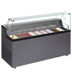 MIRABELLA9 9 x Napoli Pan Anthracite Flat Glass Ice Cream Display Freezer
