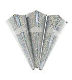 HY186 Silver Holographic Cone Party Poppers (Pack of 50)