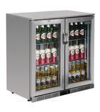 Image of G-Series GL008 208 Ltr Undercounter Double Hinged Glass Door Stainless Steel Back Bar Bottle Cooler
