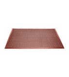 Image of GF017 Rubber Grease Resistant Anti Fatigue Mat Red 1500 x 900mm