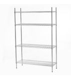 Image of HEF700 1200w x 400d mm Chrome Wire Shelves 4 Tier