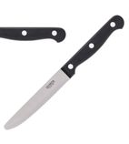 CS716 Rounded Steak Knives Black Handle (Pack of 12)