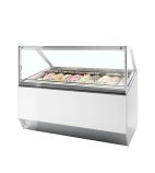 MILLENNIUM ST18 18 x Napoli Pan White Flat Glass Ice Cream Display Freezer