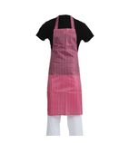 A581 Water Resistant Bib Apron Red And White Stripe