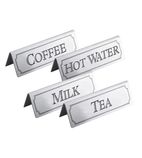 CZ429 Hot Water Table Sign Stainless Steel
