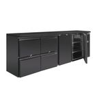 U-Series GL456 698 Ltr Double Door Back Bar Counter Fridge With Drawers