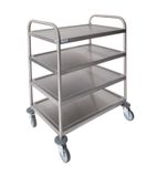 RSE13-ZB Medium Four Tier Stainless Steel General Purpose Trolley With 2 Braked And 2 Swivel Castors