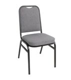 DA602 Square Back Banquet Chairs Black & Grey (Pack of 4)
