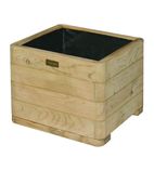 CH981 Marberry Layer Square Planter Natural Timber 50cm