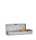 Image of HTW15-SS 7 x 1/3GN Refrigerated Countertop Food Prep Topping Unit With Stainless Steel Lid