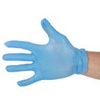 Image of CF403-M Vinyl Food Prep Gloves Blue Powder Free Medium (Pack of 100)