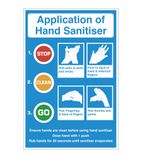 EH201 Safety Sign - Application Of Hand Sanitiser Sign