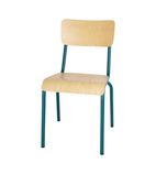 FB944 Cantina Side Chairs with Wooden Seat Pad and Backrest Teal (Pack of 4)