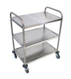 RSE11-ZB Medium Three Tier Stainless Steel General Purpose Trolley With 2 Braked And 2 Swivel Castors - P479